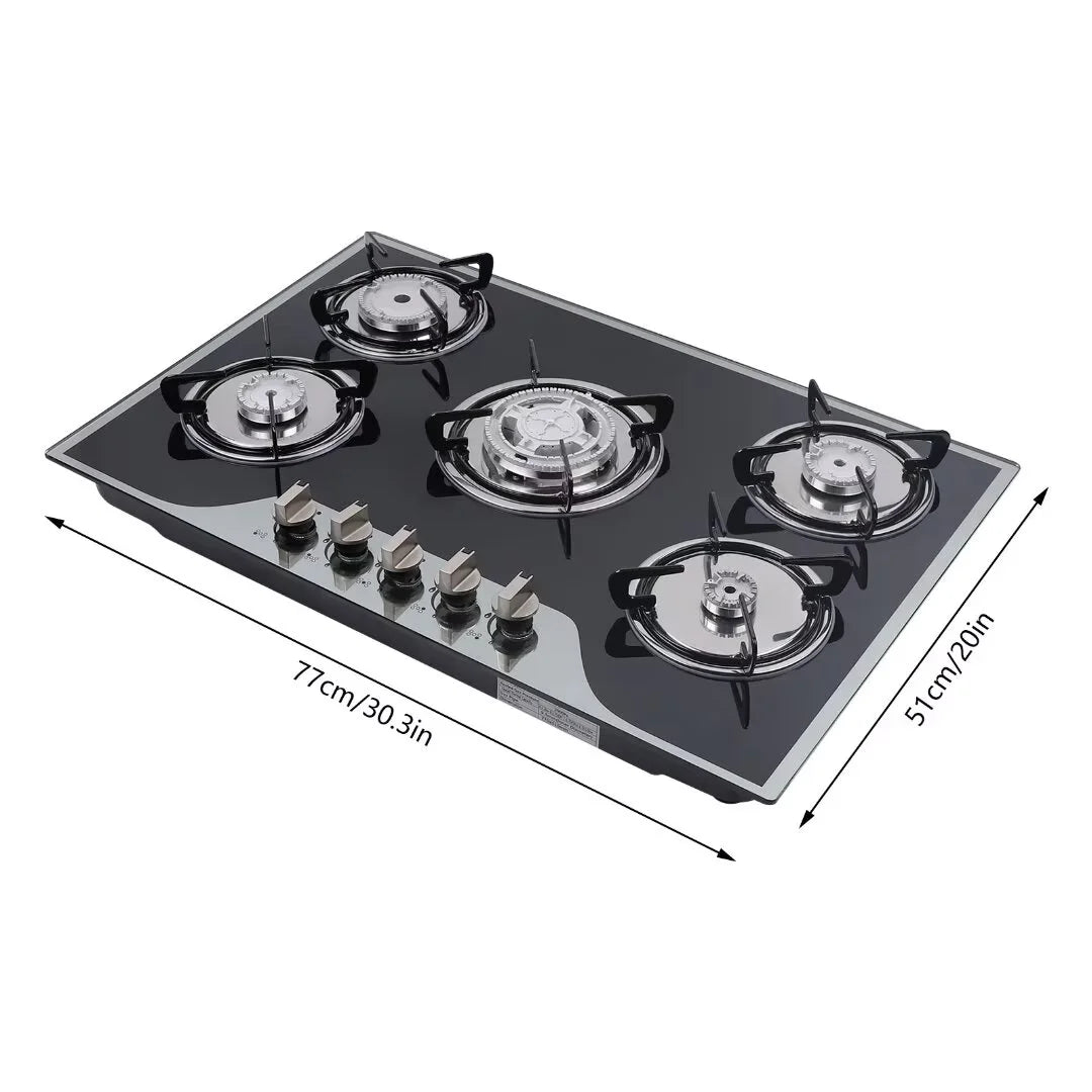 5 Burner Tempered Glass Gas Cooktop U62368