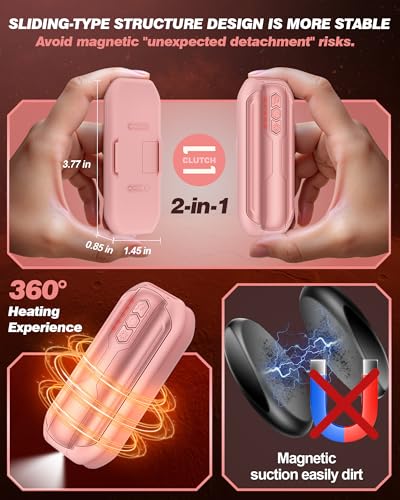 Rechargeable Hand Warmers 2 Pack - 6000mAh Portable Electric Heater with Flashlight & 5 Level A992