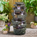 6-Tiers Outdoor Water Fountain with LED Lights K42065