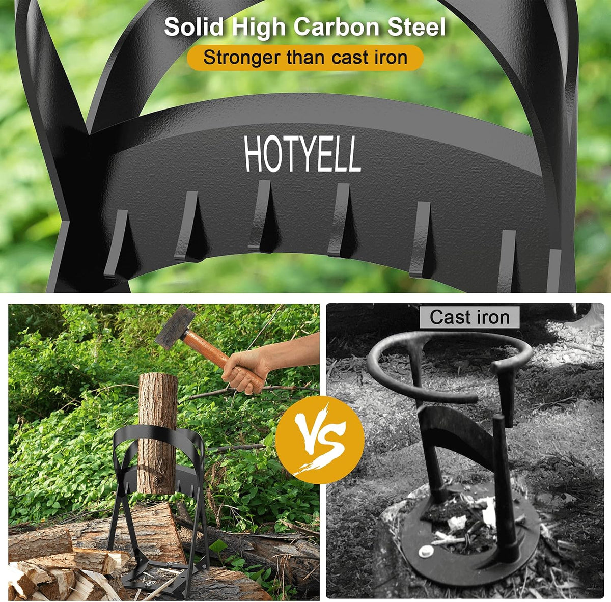 High Carbon Steel Manual Log Splitting Wedge Tool N4505
