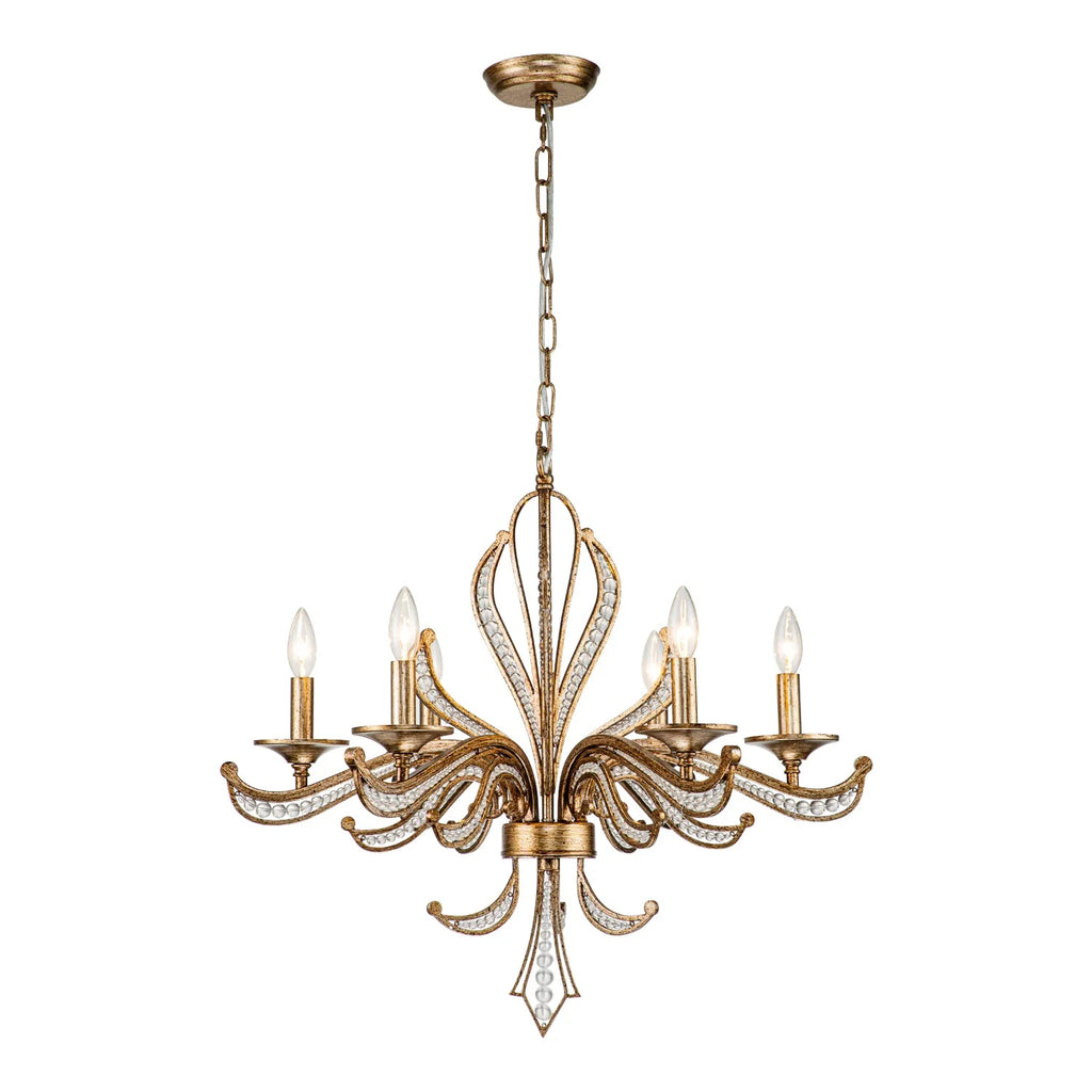 6-Light Crystal Beads Chandelier S174