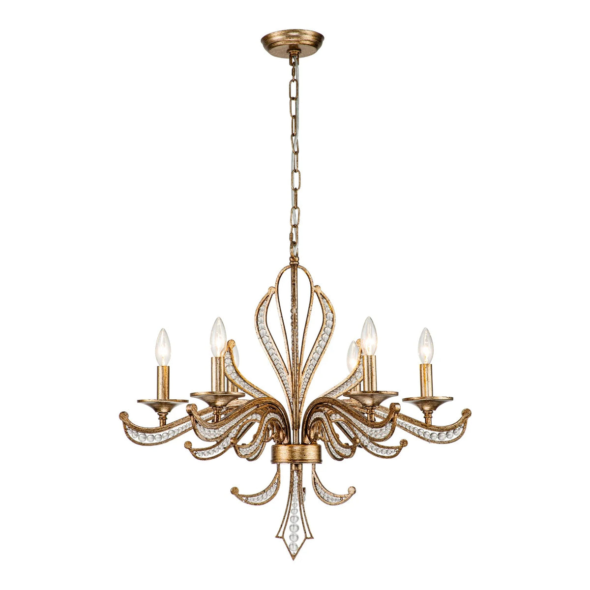 6-Light Crystal Beads Chandelier S174