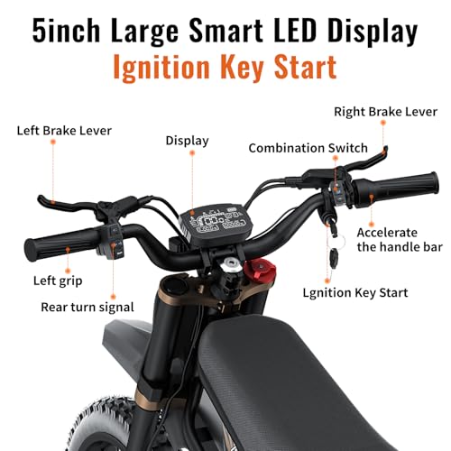 Electric Dirt Bike with 25" Motorcycle Tires, Full Suspension W18856