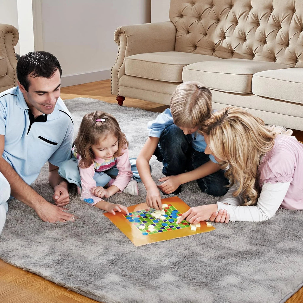 Black Fluffy Shag Area Rug I313314
