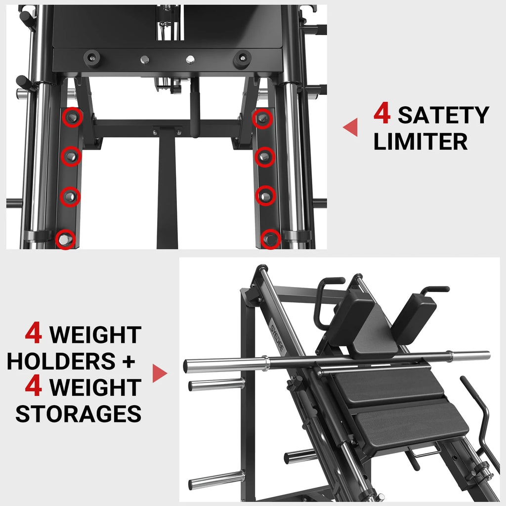 Leg Press Hack Squat Machine with Weight Storage V921