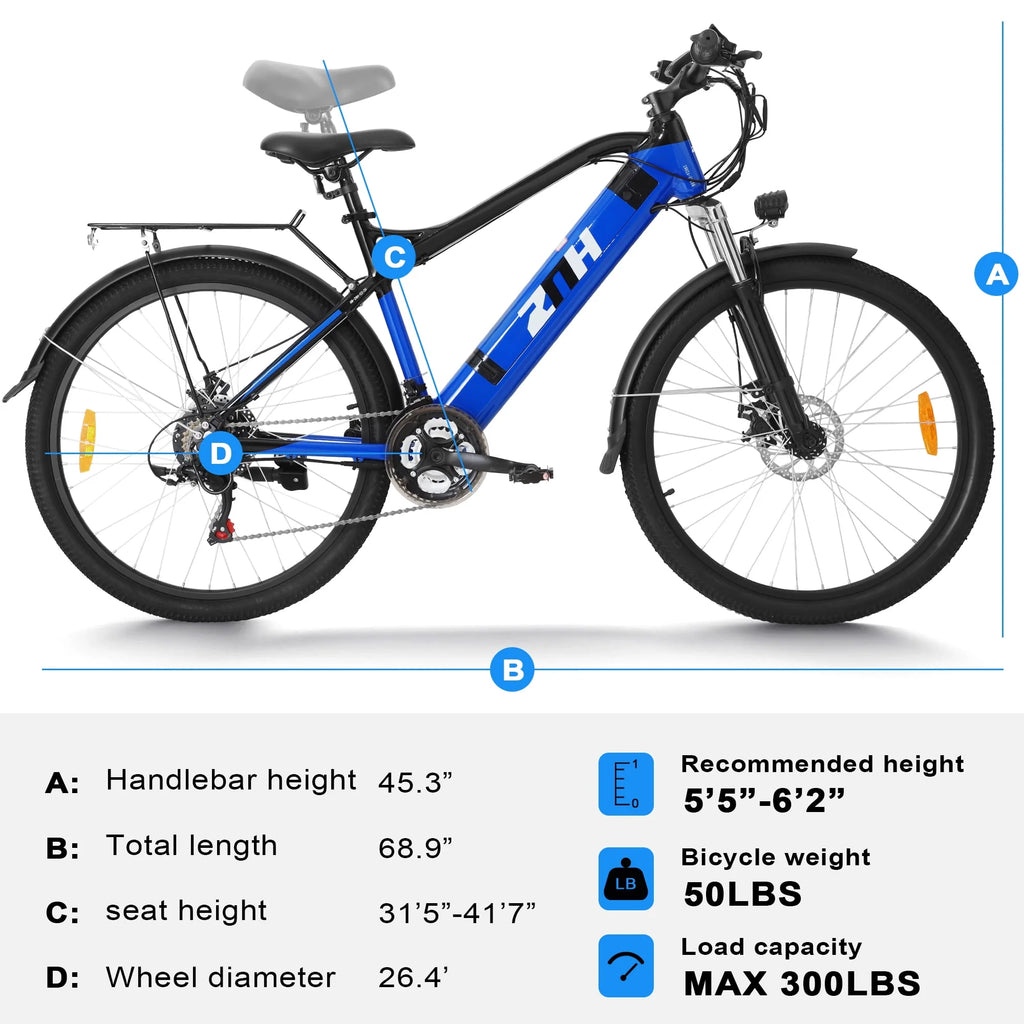 350W 26 Orange Electric Mountain Bike 21 Speed W6284