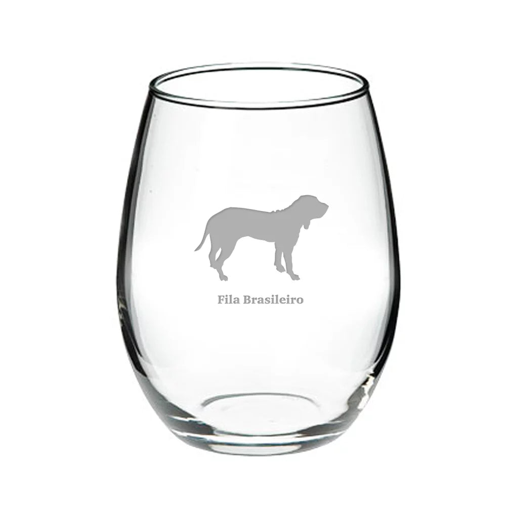 Deep Etched Stemless Red Wine Glass U777496