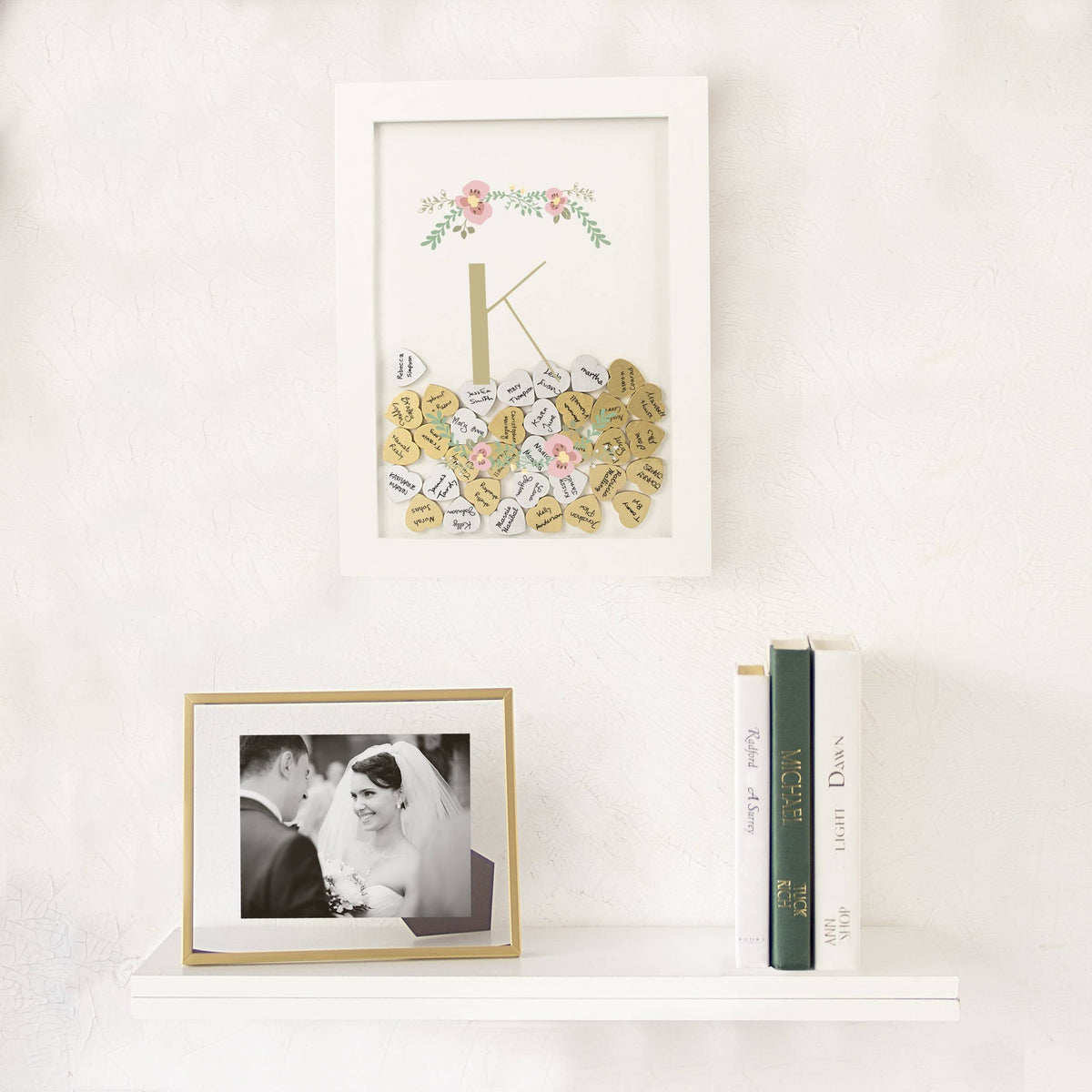 Floral Heart Drop Guestbook P9674