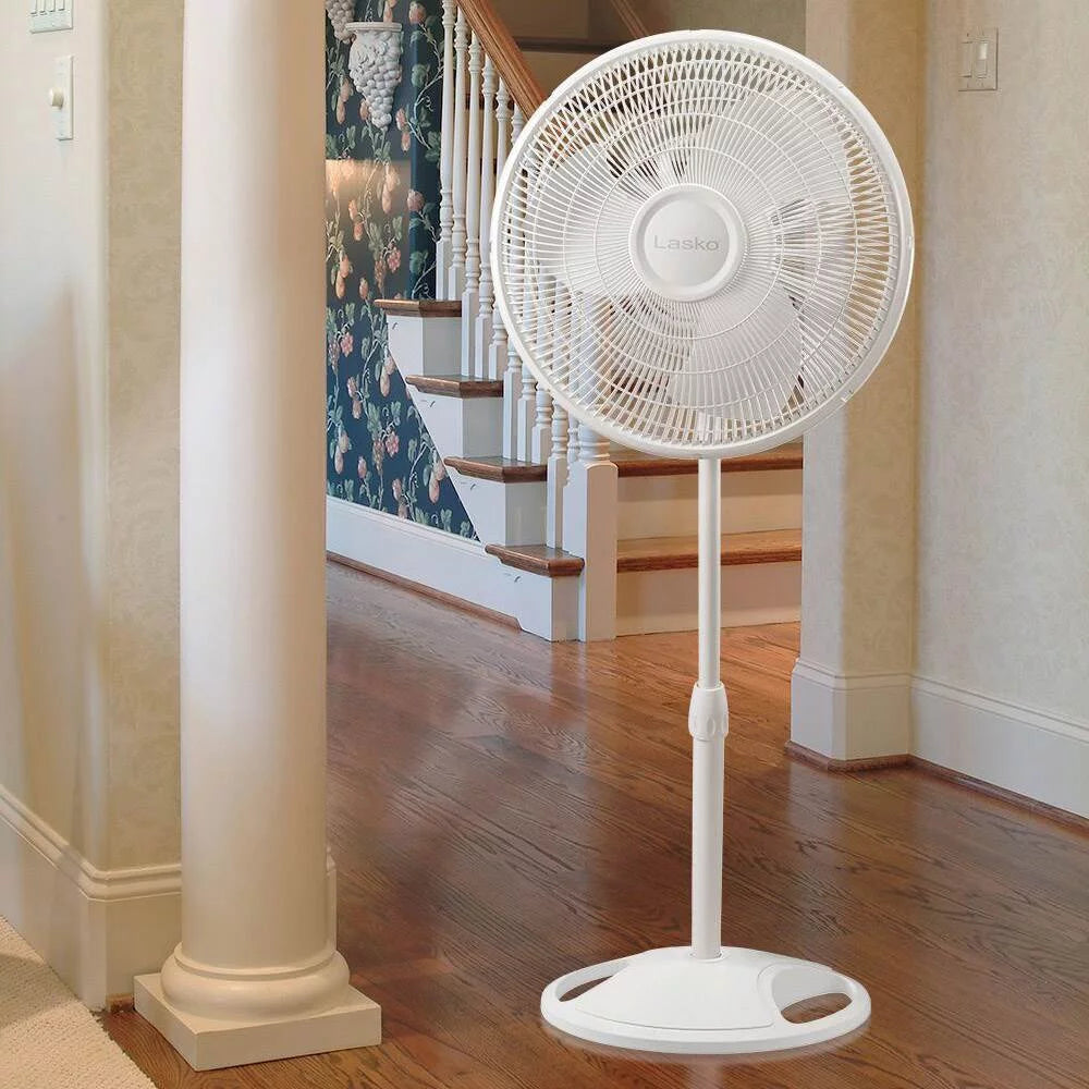 16" 3-Speed Oscillating Pedestal Fan, White X455588