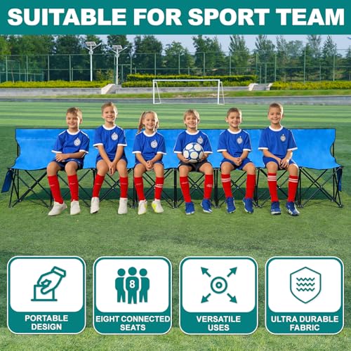 Portable Folding 6 Seats Soccer Bench with Bag V7382