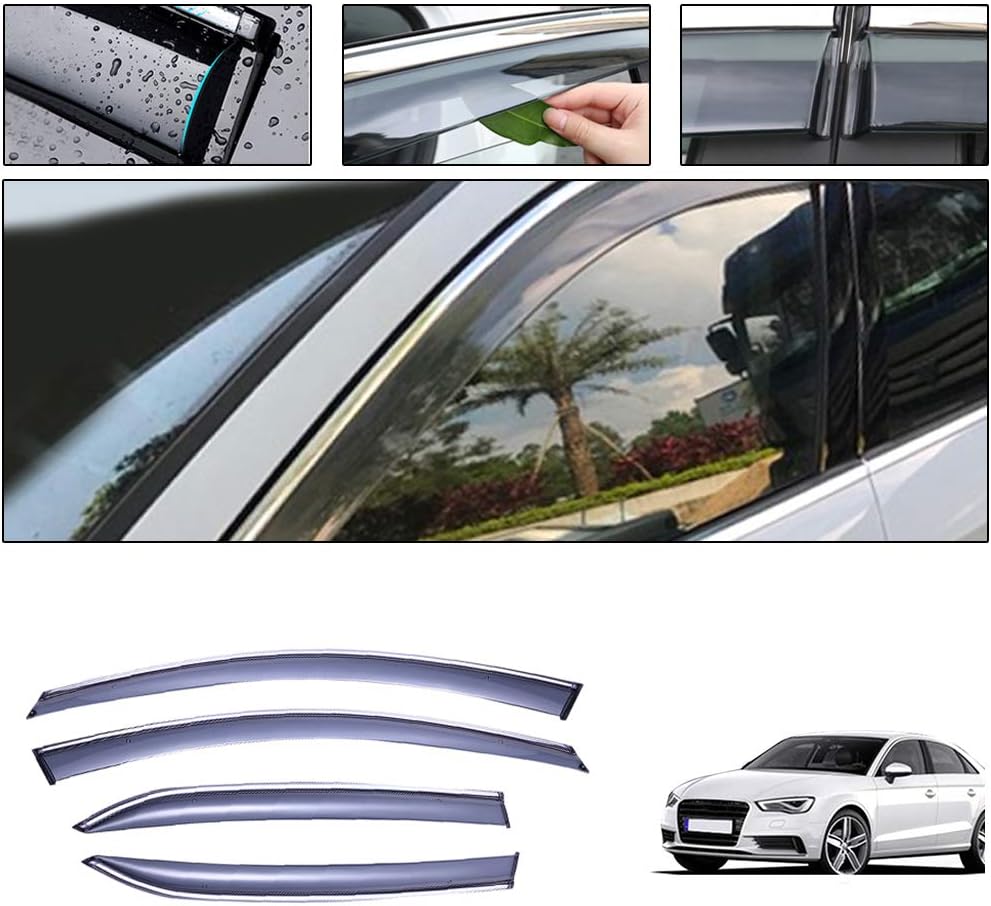 Smoke Side Window Deflectors for Audi A3 Sedan U4059
