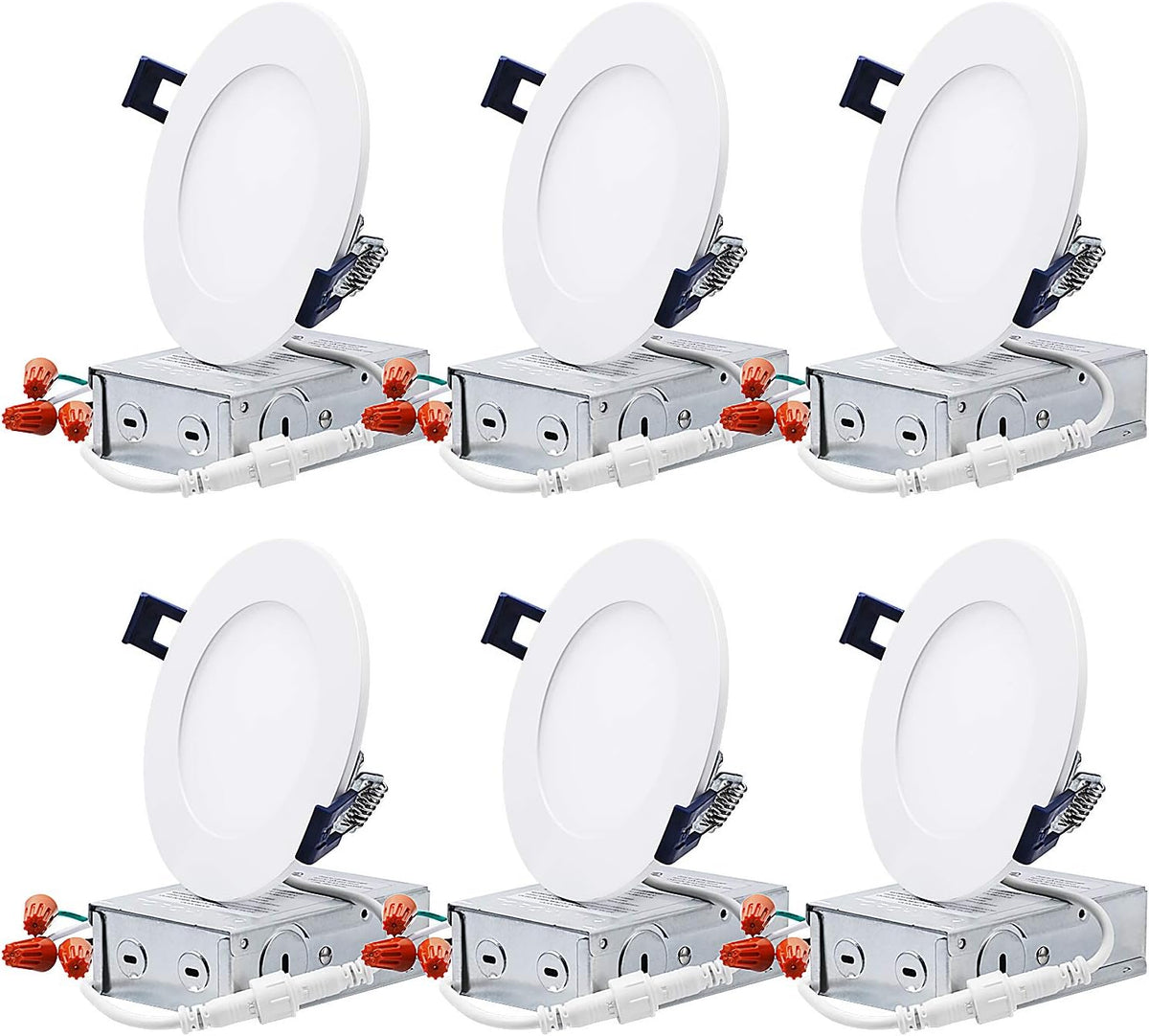 4 Inch 10.5W Ultra-Thin LED Recessed Light, Pack of 6 S45667