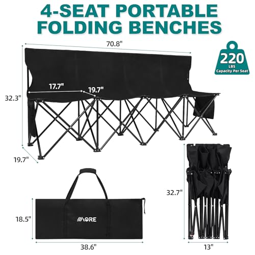 Portable Folding 6 Seats Soccer Bench with Bag V7382
