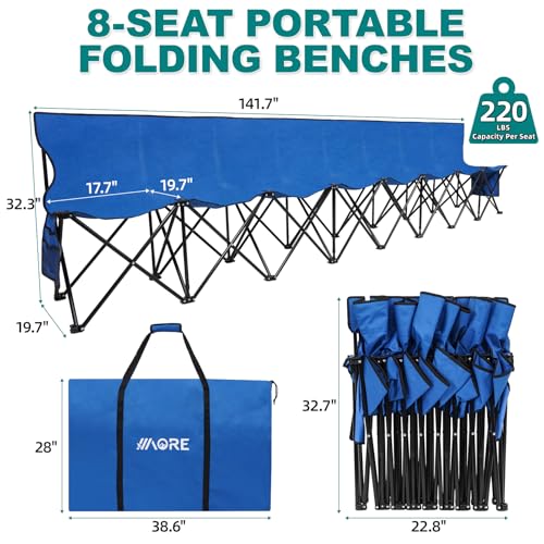 Portable Folding 6 Seats Soccer Bench with Bag V7382