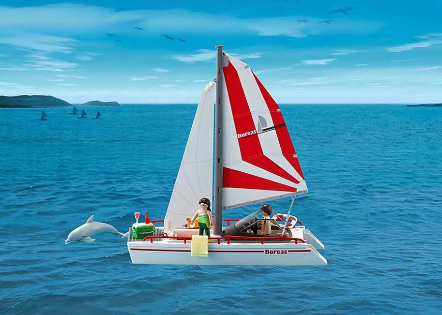 Catamaran with Dolphins W6508