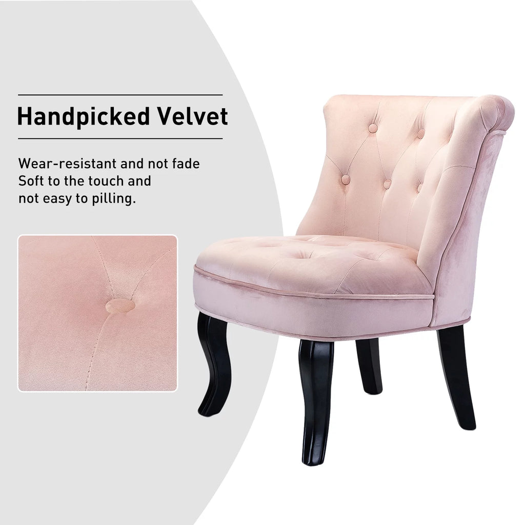 Velvet Tufted Wingback Chair Set of 2 Z481