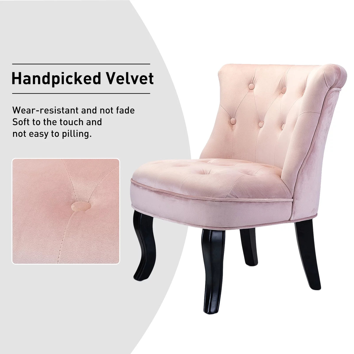 Velvet Tufted Wingback Chair Set of 2 Z481