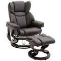Brown Faux Leather Massage Recliner Chair with Footrest N27857