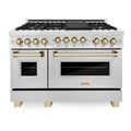 48 Inch Gas Range in Stainless Steel with Gold Accents F351674