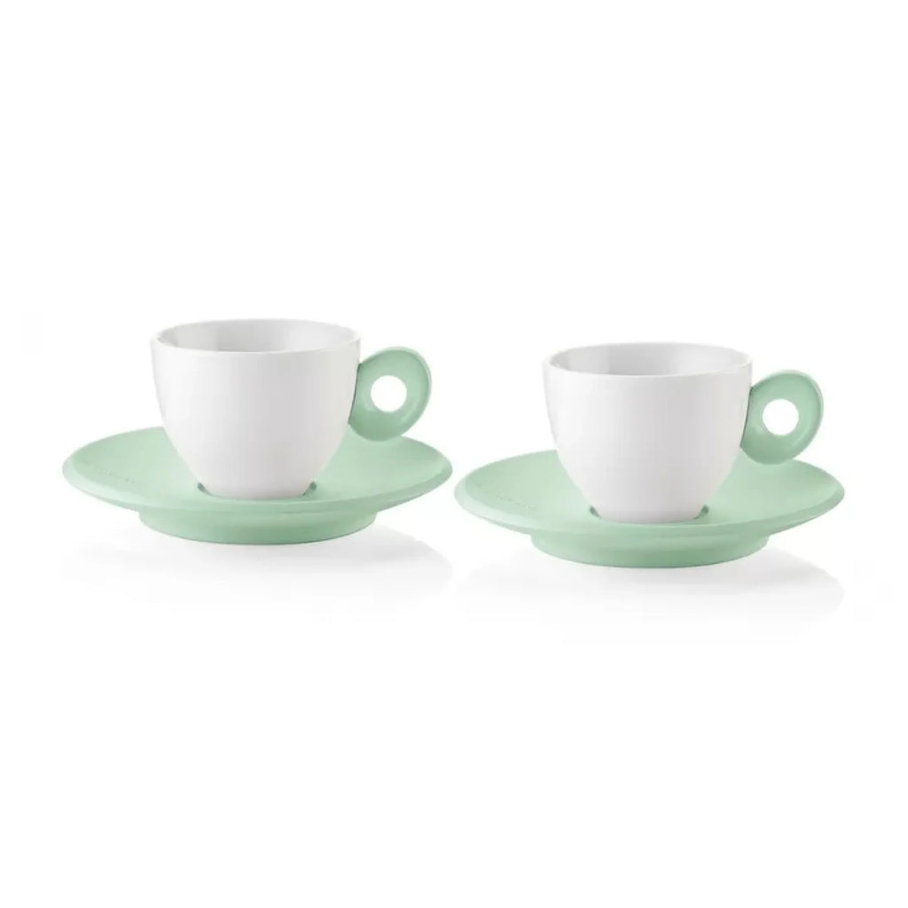 Set Of 2 Espresso Cups Green L976069