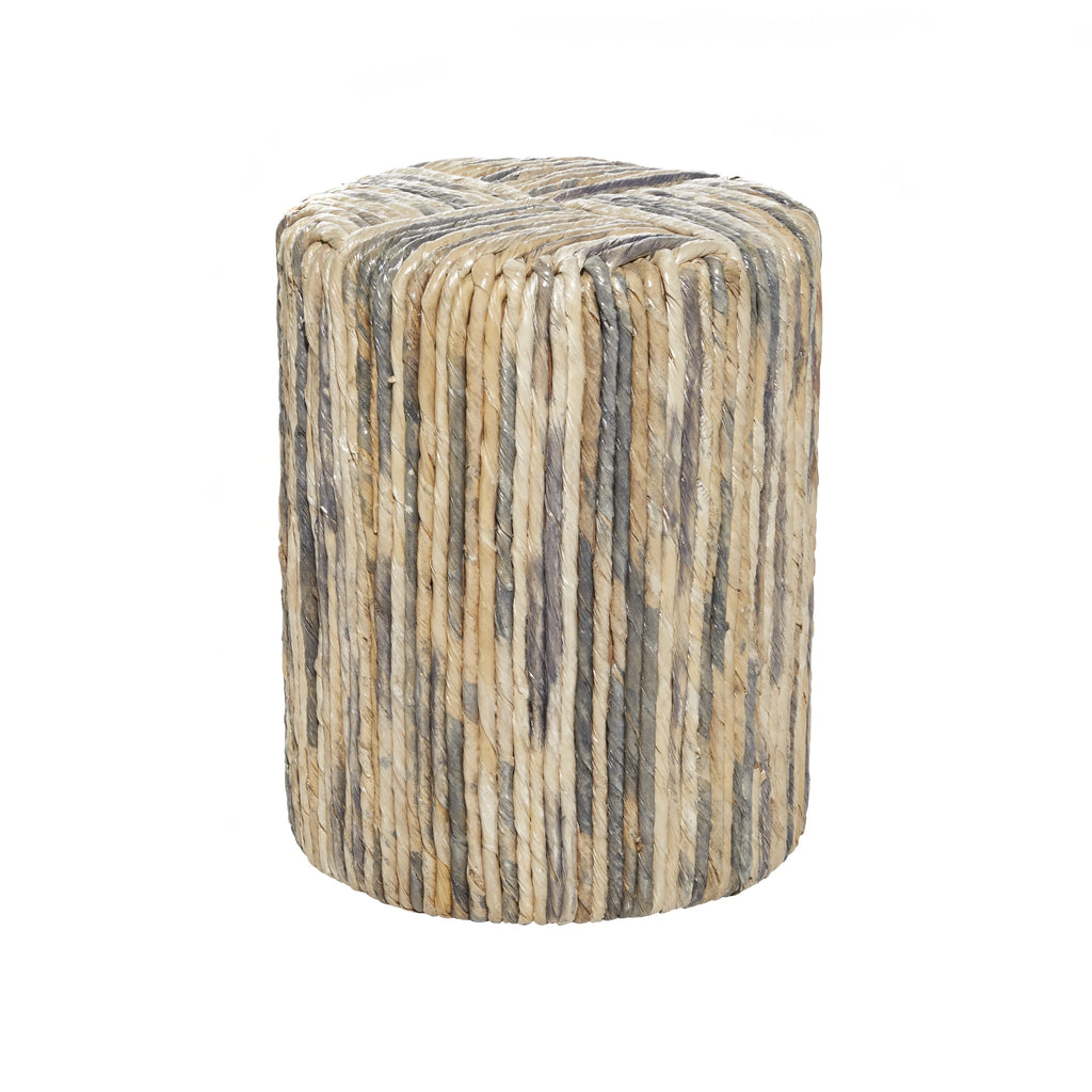 15" x 18" Multi Colored Banana Leaf Woven Accent Table L283