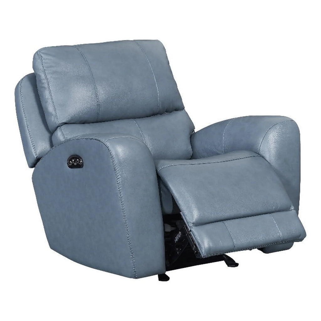Blue Genuine Leather Glider Recliner G952194