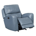Blue Genuine Leather Glider Recliner G952194