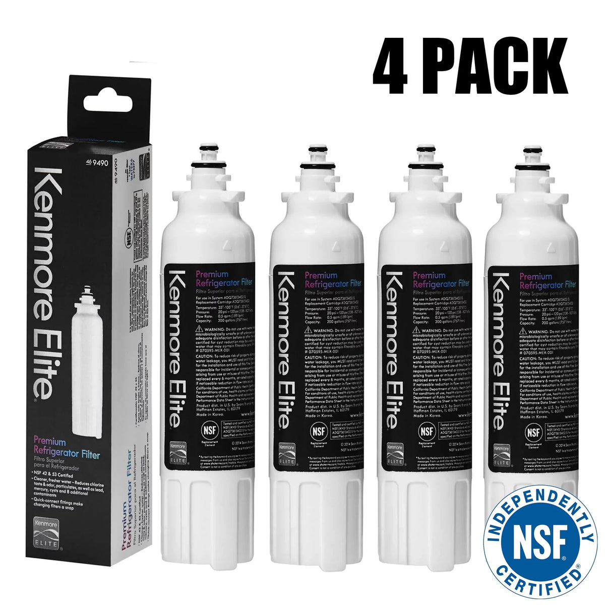 Refrigerator Water Filter 4 Pack E1588