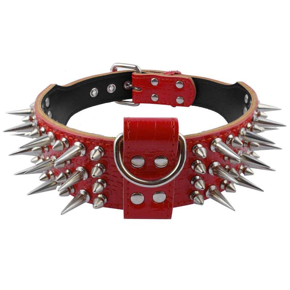 Luxury Genuine Leather Spiked Studded Dog Collars T10972