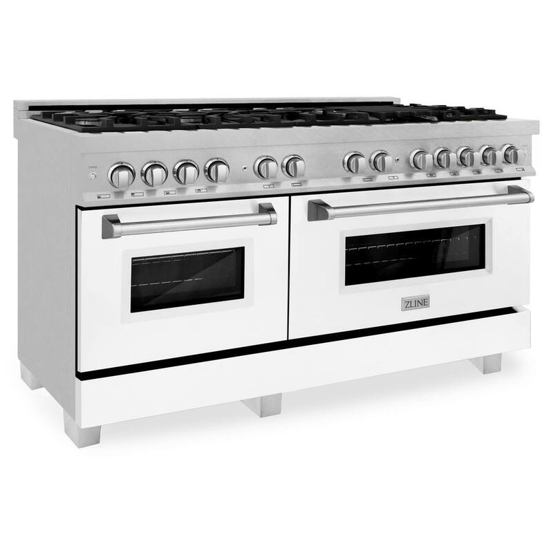 9 Burner Double Oven Dual Fuel Range with White Matte Door G146907