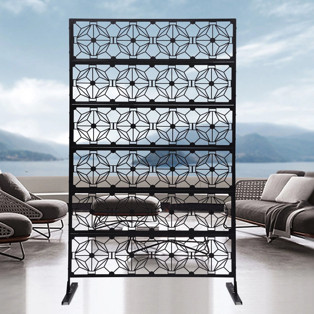 Steel Garden Flower Pattern Privacy Screen Panel Y620