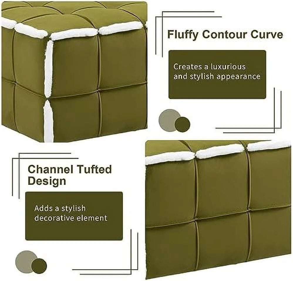 Khaki Teddy Upholstered Barrel Accent Chair with Pillow E24956