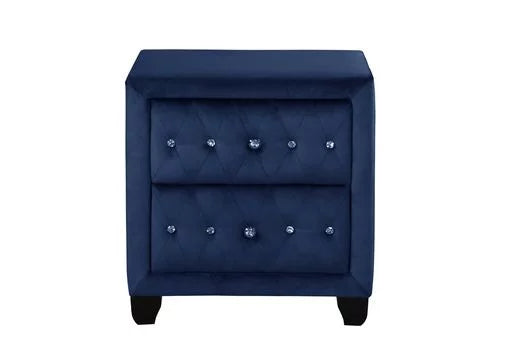 Blue Tufted Upholstery Wood Bedroom Set Q39072