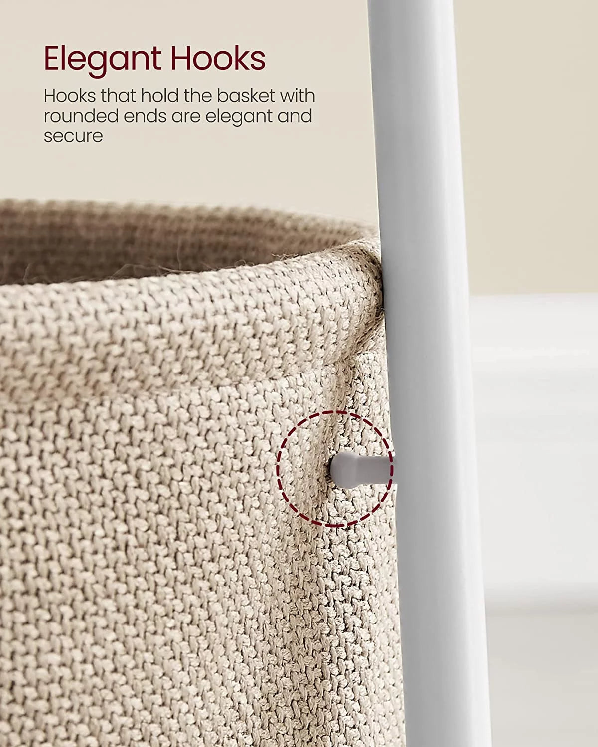 Round Side Table with Fabric Storage Basket G5077