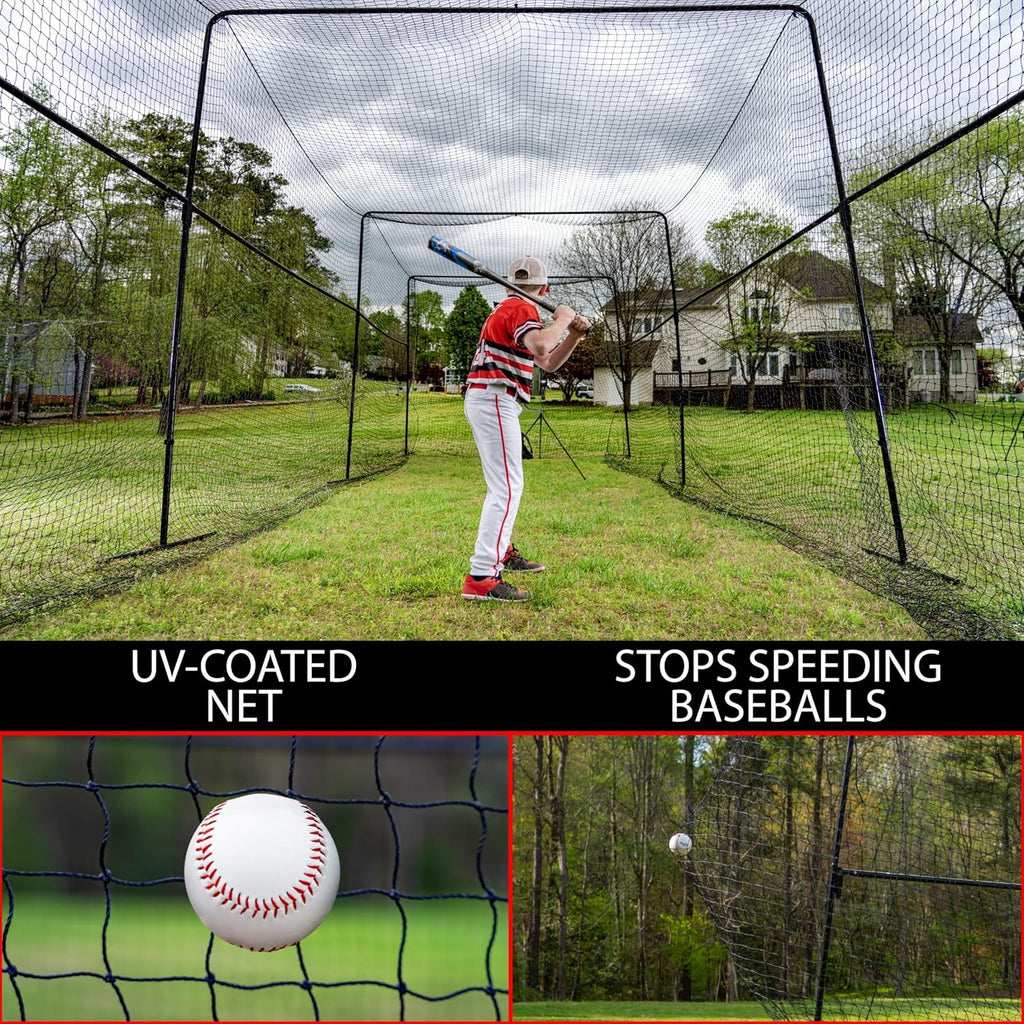 40 Foot Collapsable Batting Cage with Frame and Netting C942376