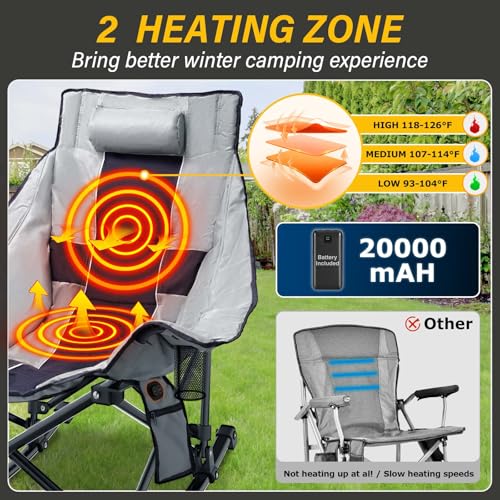 Oversize Heated Rocking Camping Chair L1612