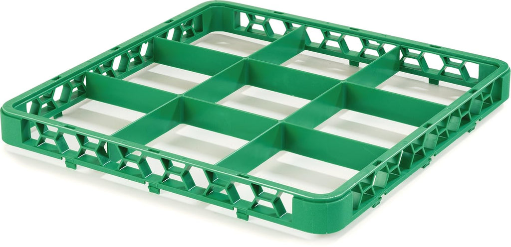 9 Compartment Glass Rack Extender, Green, Pack of 6 E3206