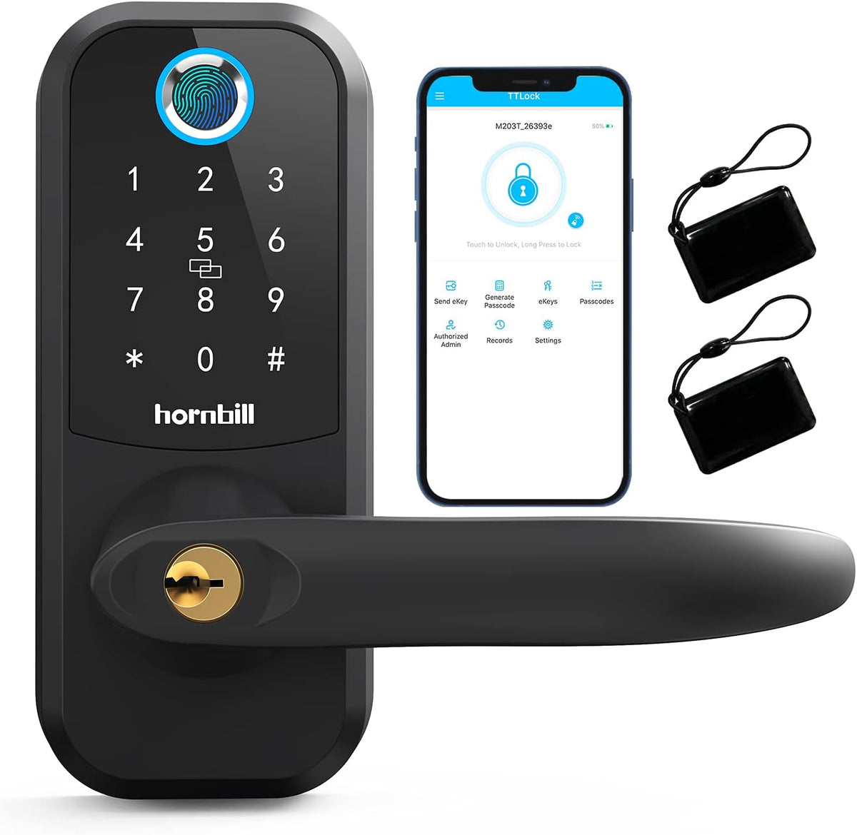 Fingerprint Smart Lock Lever Door Handle K8740