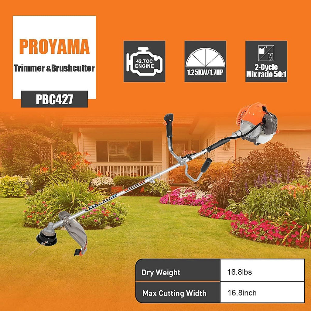 42.7cc 2-Cycle Gas Brush Cutter and Dual Line Trimmer Z756