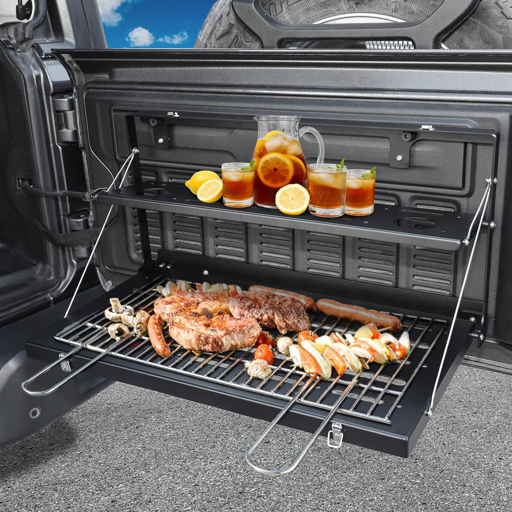 Tailgate Table Rear Foldable Cargo Shelf Aluminum Alloy Storage Rack N80857