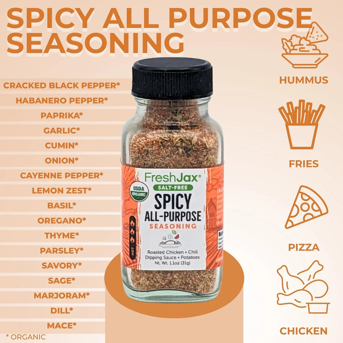 Pack of 5 Organic Hot & Spicy Seasoning Set X425