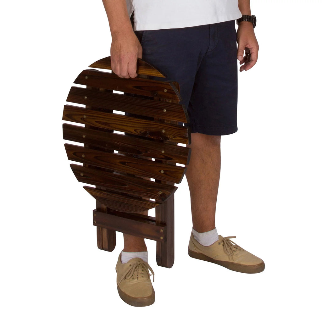 Cedar Wood Round Folding Side Table N345