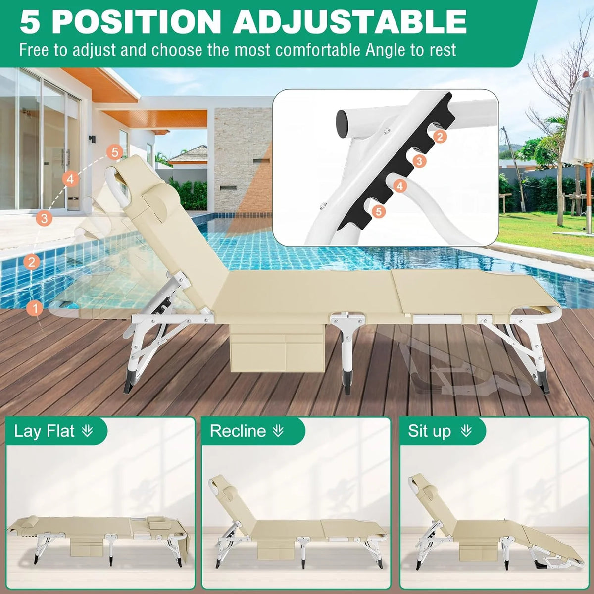 Portable Folding Camping Cot Bed with Mattress & Pillow J251136