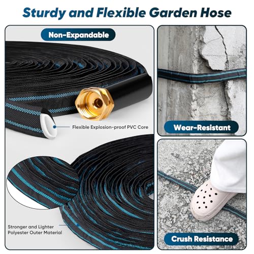 50ft Non-Expanding Flexible Garden Hose J1498