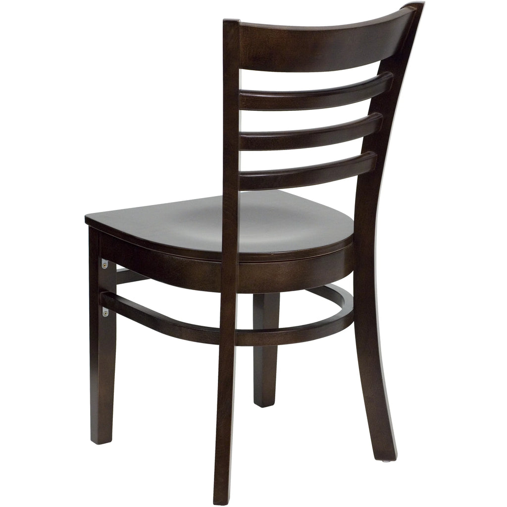 Ladder Back Walnut Wood Restaurant Chair M125601