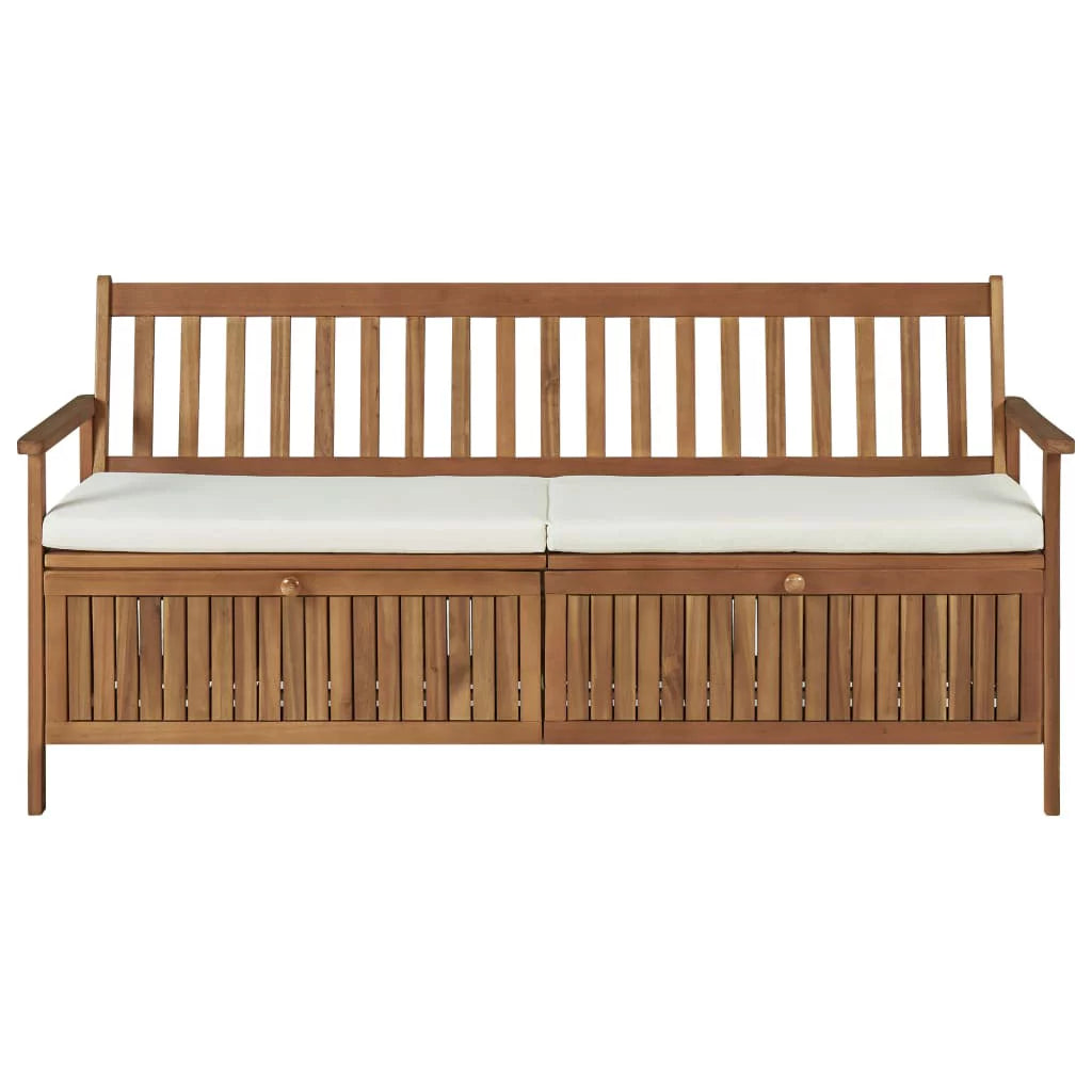 Storage Bench with Cushion Solid Acacia Wood C87331