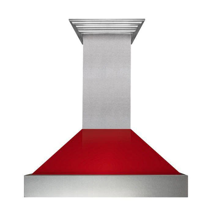 48 in. Stainless Steel Range Hood with Red Gloss Shell O3408
