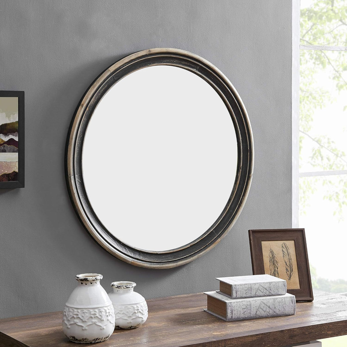 White Farmhouse Mirror Z50642