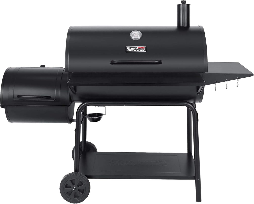 Charcoal Barrel Grill with Offset Smoker, 1188 Square Inches, Black B87572