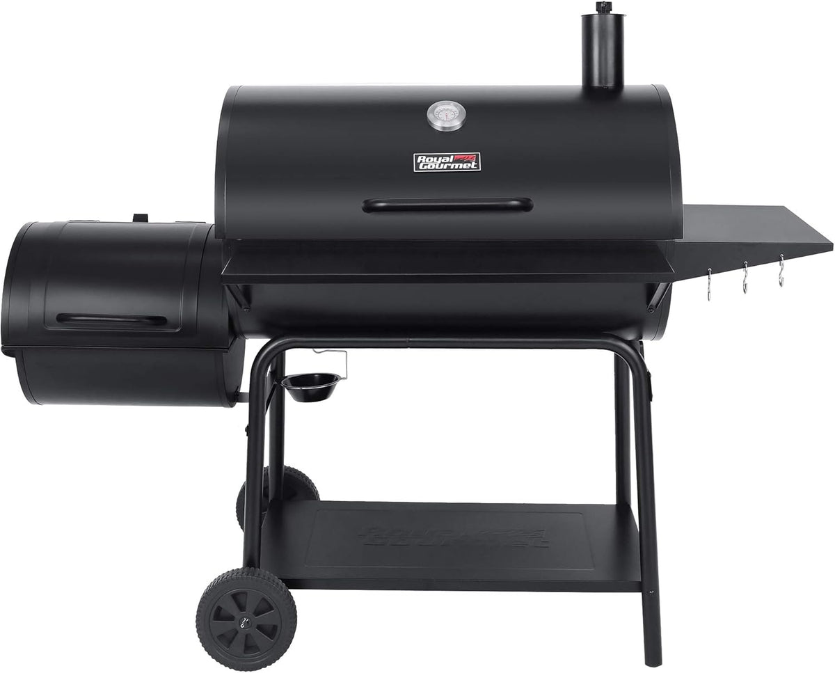 Charcoal Barrel Grill with Offset Smoker, 1188 Square Inches, Black B87572